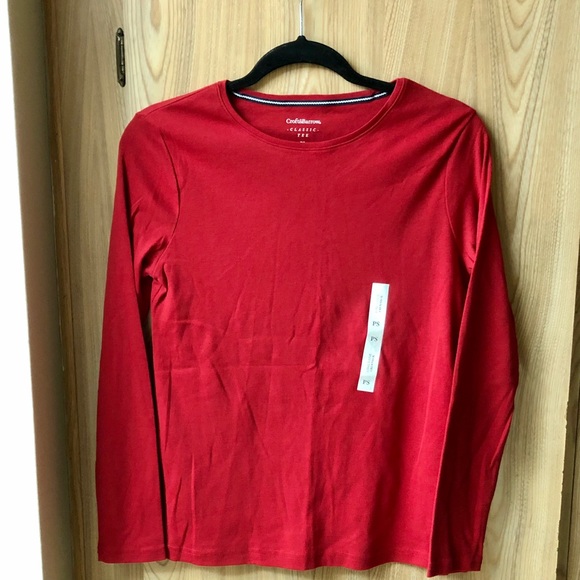 Croft&Barrow Red Classic T Long Sleeve Size PS - Picture 2 of 8